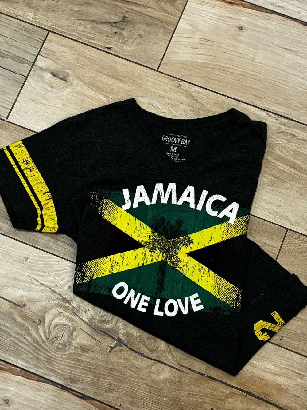 Jamaica One Love Black Graphic Tee - Women's Short Sleeve